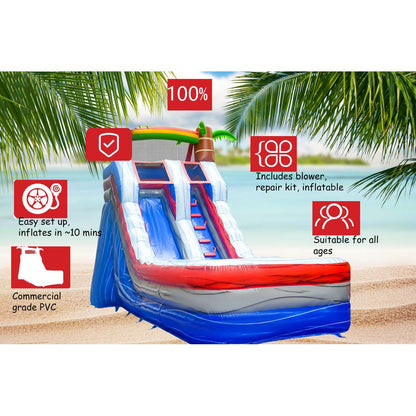 COMING  Wet/Dry Tropical Waterfall Commercial Inflatable Water Slide 26' x 10' x 16' #11181