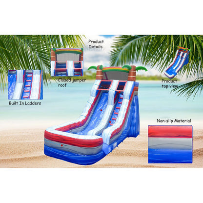 COMING  Wet/Dry Tropical Waterfall Commercial Inflatable Water Slide 26' x 10' x 16' #11181