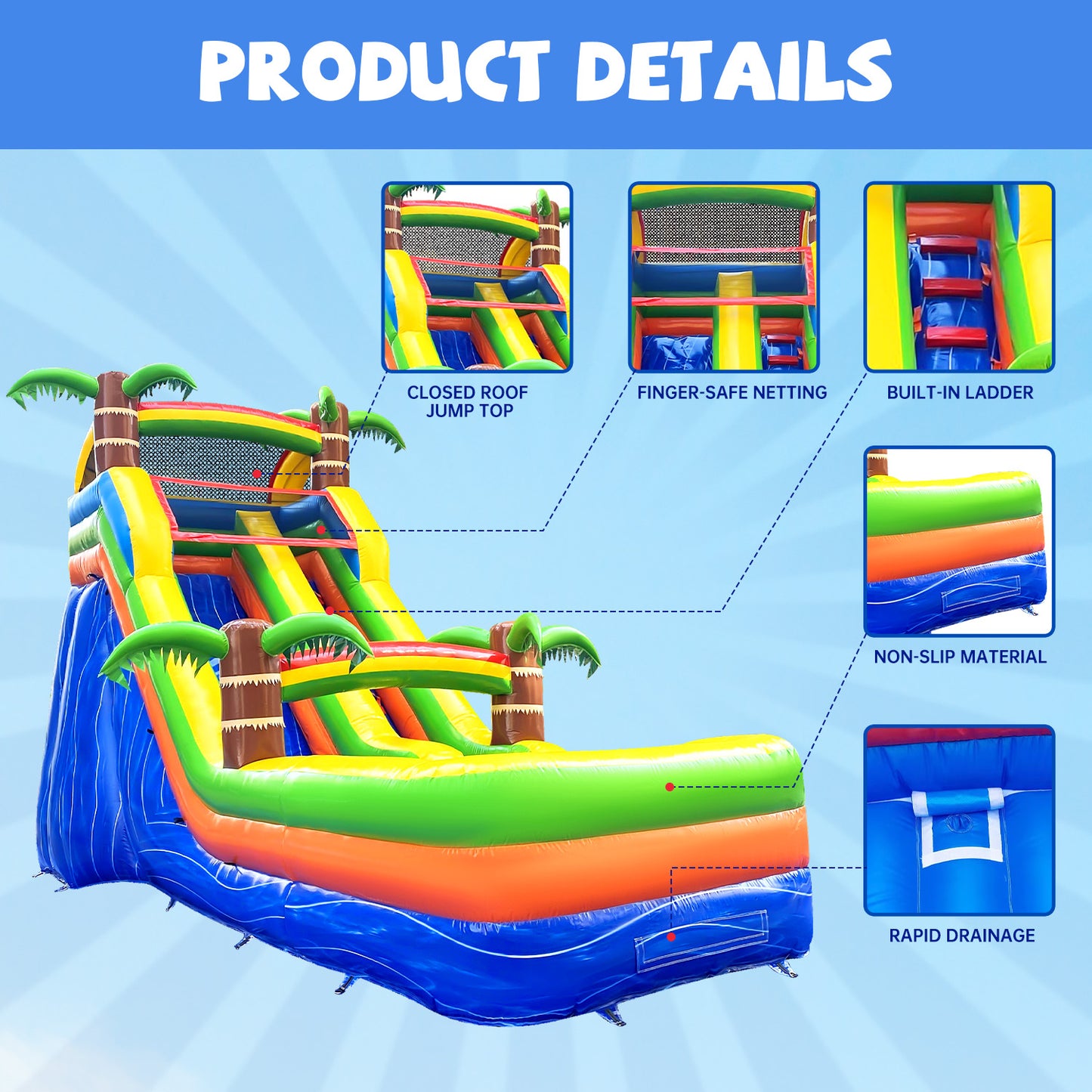 25' x 12' x 16' Wet/Dry Commercial-grade Inflatable Water Slide #11187