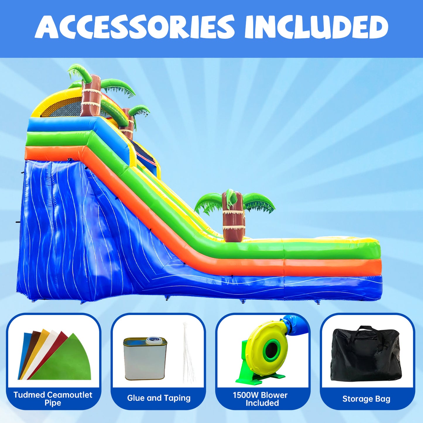 25' x 12' x 16' Wet/Dry Commercial-grade Inflatable Water Slide #11187