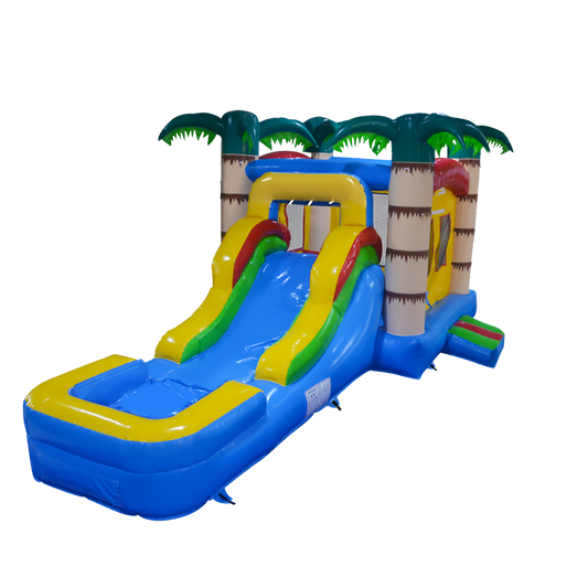 COMING Wet/Dry Tropical Hideout Commercial Inflatable Water Slide 22' x 12'  x 10' H #11138
