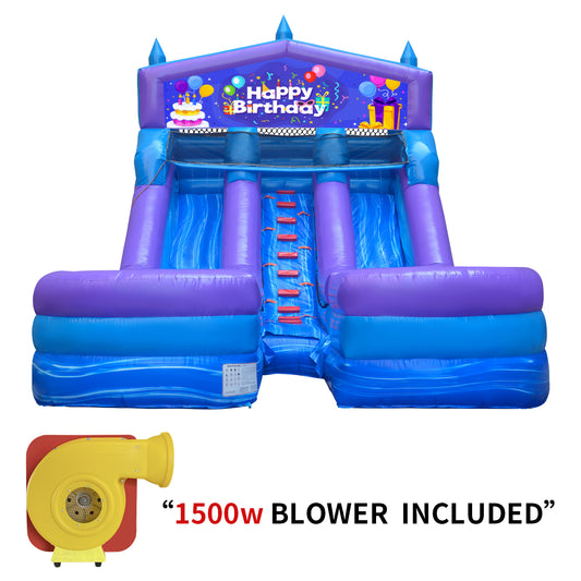 COMING Wet/Dry Happy Birthday Commercial Inflatable Water Slide 25' x 19' x 17' H #11169