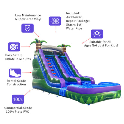 COMING Wet/Dry Tropical Waterfall Commercial Inflatable Water Slide 26' x 11' x 16'H #11156