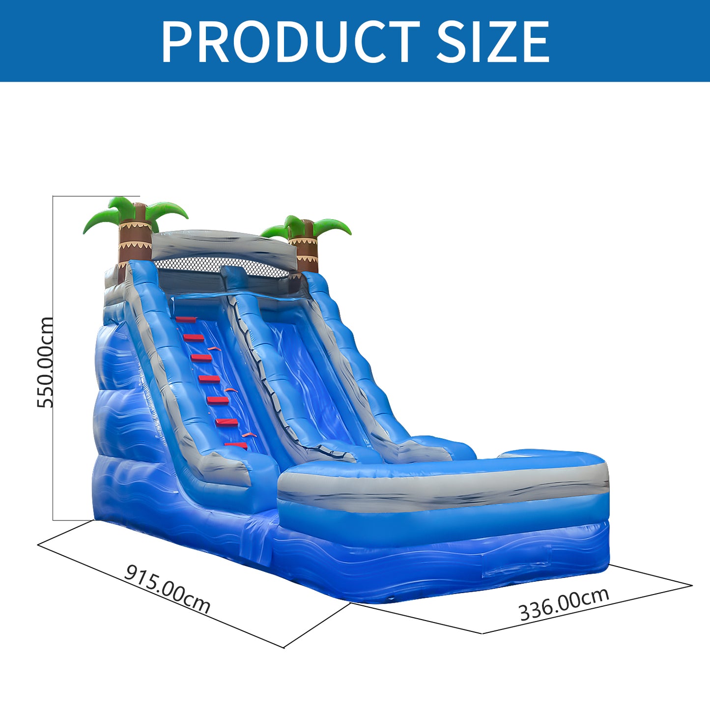 COMING Wet/Dry Tropical Waterfall Commercial Inflatable Water Slide 30' x 11' x 18'H #11162